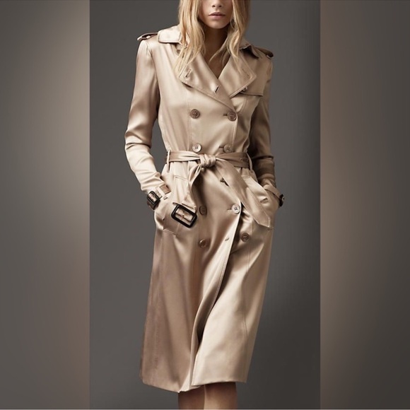 Burberry Jackets & Blazers - Burberry 100% Mulberry Silk Trench Coat